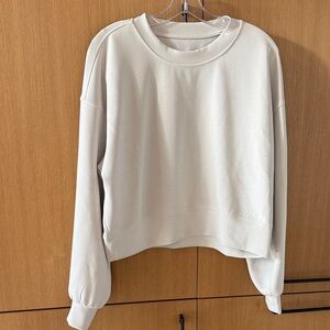 Lululemon Softstreme Perfectly Oversized Cropped Crew White/ Cream color Small